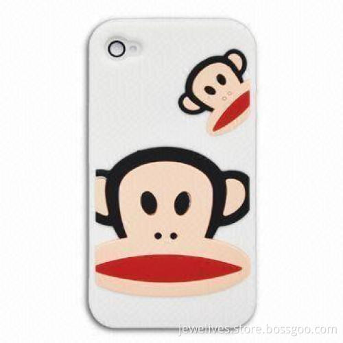 Dispensing Silicone Skin Mobile Phone Case for Apple's iPhone 4, Soft, Washable and Tear-resistant